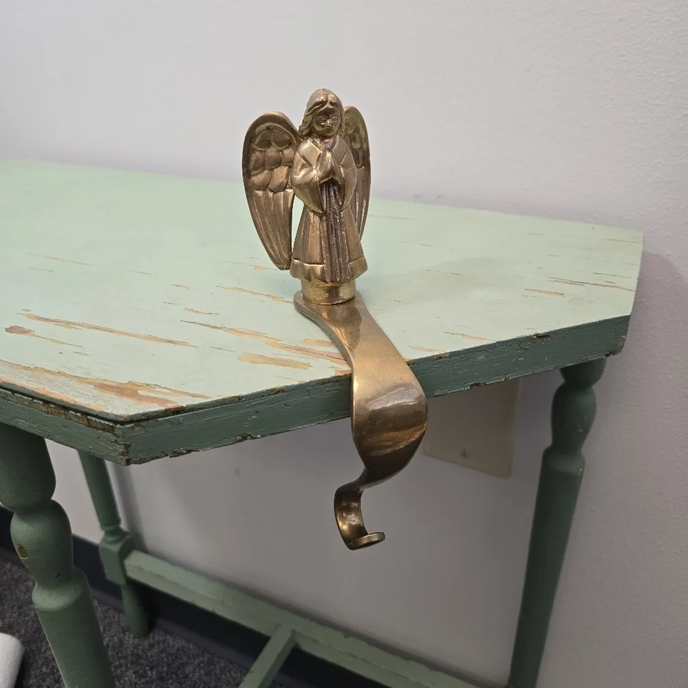 Brass Angel Vintage Christmas Stocking Hanger Holder Hook India